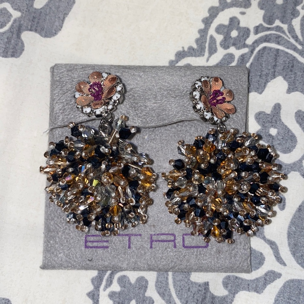 Etro beaded button earring